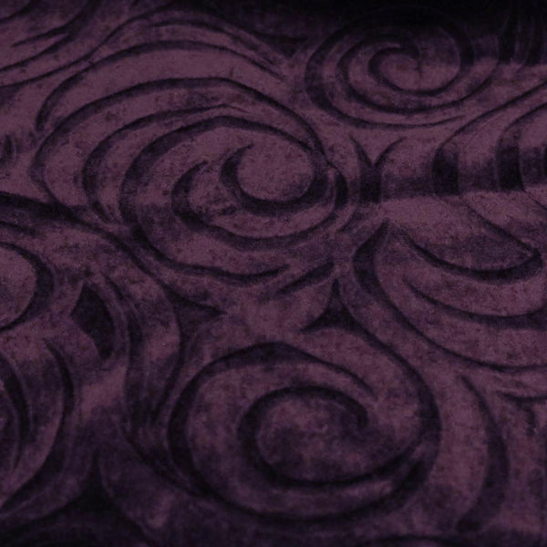 Westwood - A Modern Pattern on Purple Velvet with Backing - Upholstery Fabric