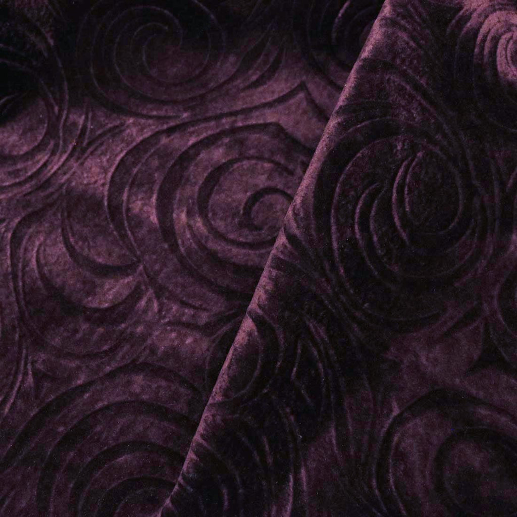 Westwood - A Modern Pattern on Purple Velvet with Backing - Upholstery Fabric