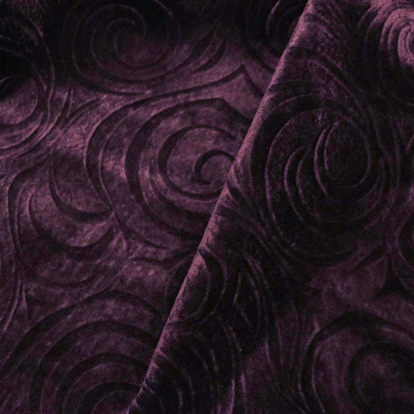 Westwood - A Modern Pattern on Purple Velvet with Backing - Upholstery Fabric