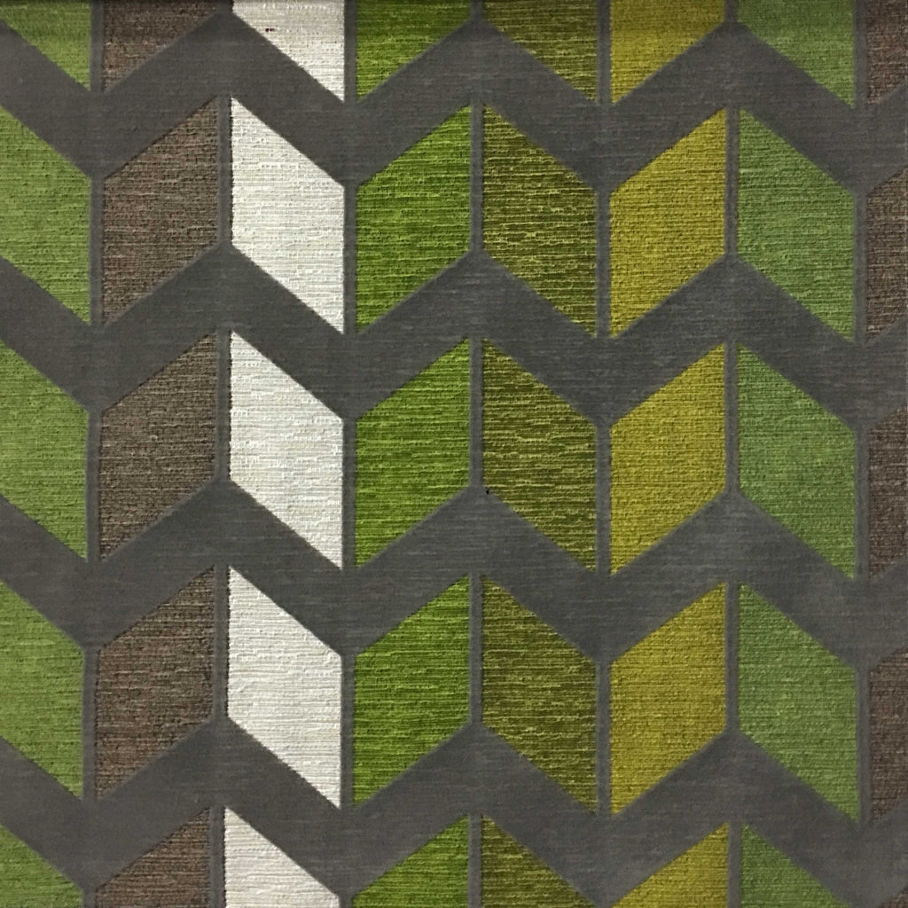 Ziba - Modern Texture Chevron Pattern Cotton Polyester Blend Upholstery Fabric by the Yard - Available in 8 Colors - Wheatgrass - Top Fabric - 3