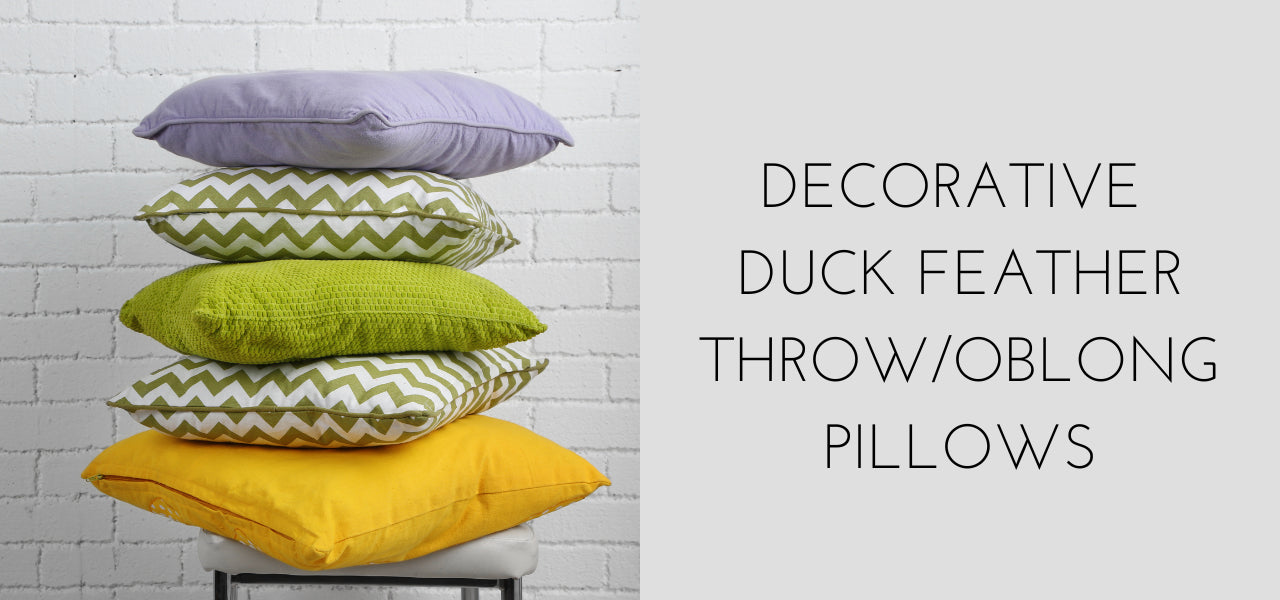 Decorative Duck Feather Throw/Oblong Pillowa